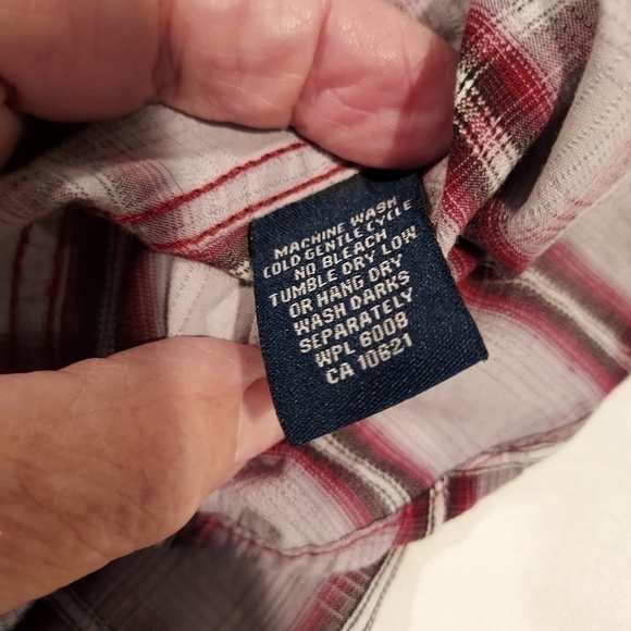 Mens VTG PANHANDLE SLIM plaid snap front Western Shirt sz L - Picture 5 of 8